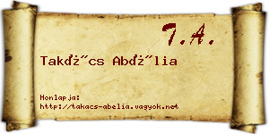 Takács Abélia névjegykártya